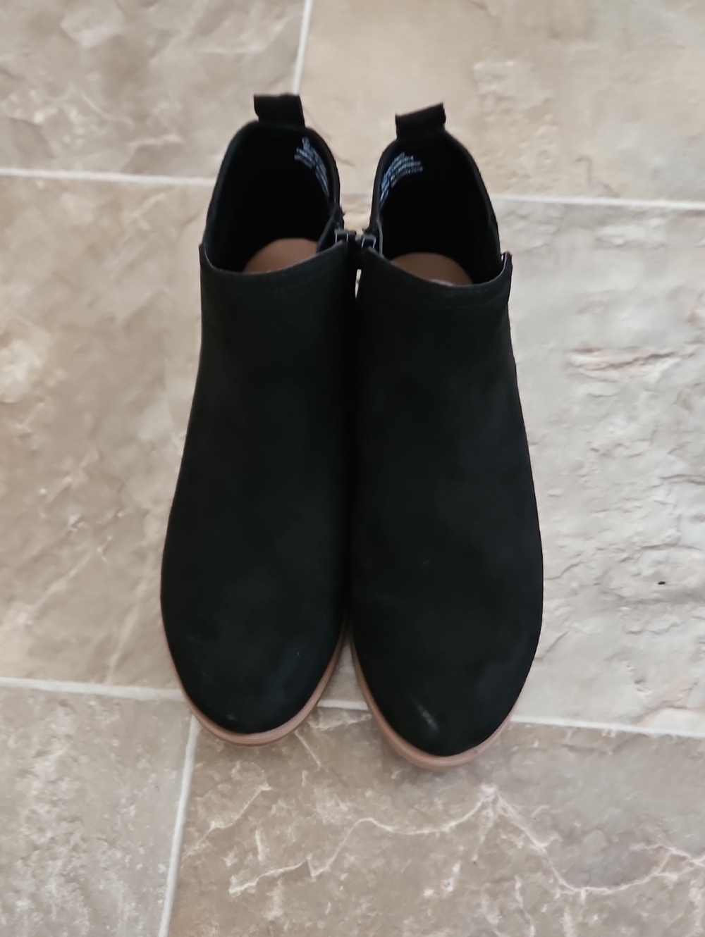 Time and Tru Black Suede Chelsea Ankle Booties
